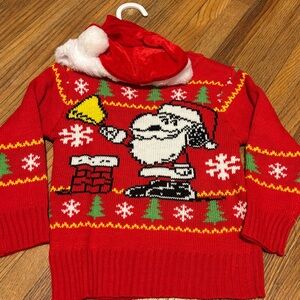Peanuts Red Santa Kids Sweater